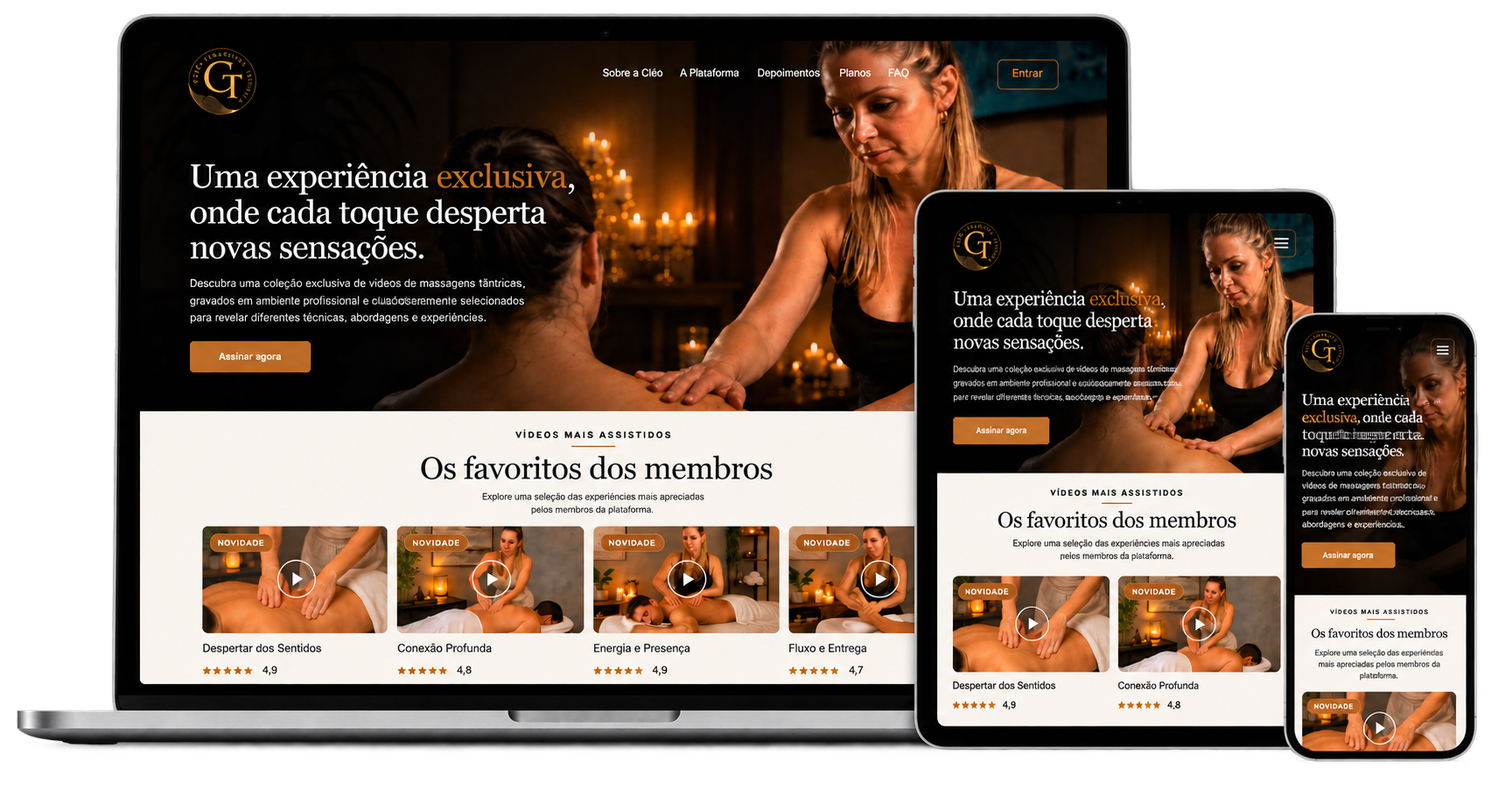 A plataforma em diferentes dispositivos